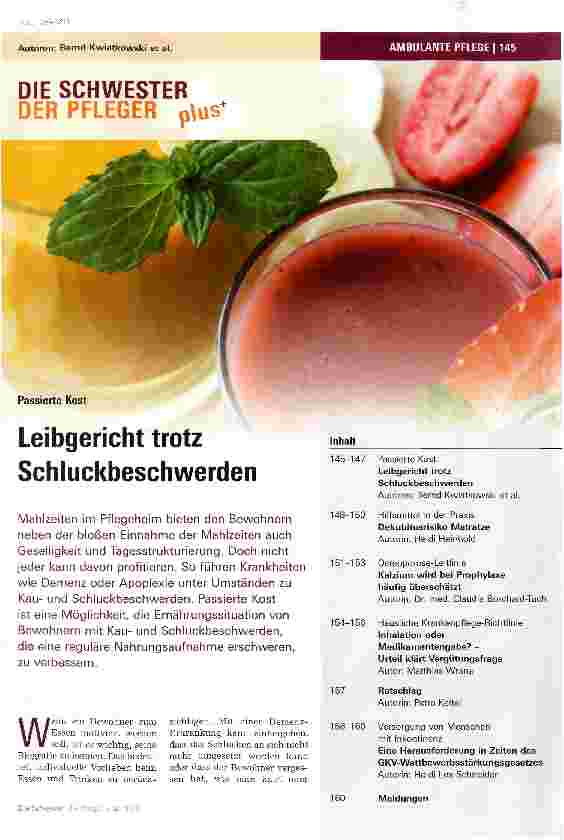 Vorschauseite 1: Leibgericht trotz Schluckbeschwerden