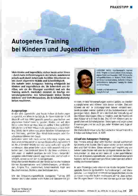 Vorschauseite 1: Autogenes Training bei Kindern und Jugendlichen