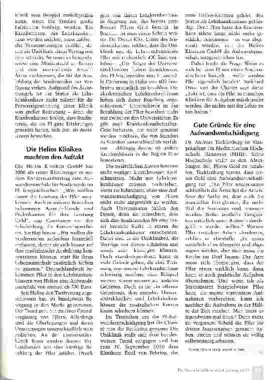 Vorschauseite 2: Praktisches Jahr: Geld und Lehre?