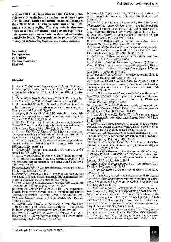 Vorschauseite 5: Die Kohlenmonoxidvergiftung in der Notfallmedizin