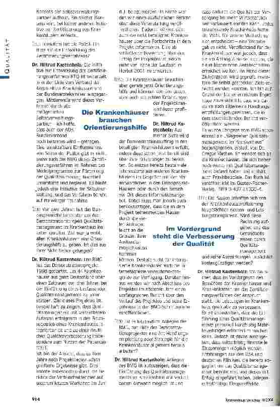 Vorschauseite 2: Die Frage nach der Zertfizierung ist noch verfrüht Qualitätsmanagement: Wann kommt Licht in den Wald der Modelle?