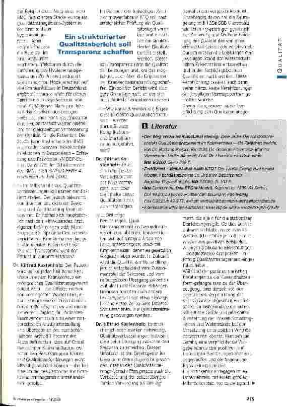 Vorschauseite 3: Die Frage nach der Zertfizierung ist noch verfrüht Qualitätsmanagement: Wann kommt Licht in den Wald der Modelle?