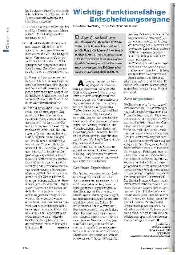 Vorschauseite 4: Die Frage nach der Zertfizierung ist noch verfrüht Qualitätsmanagement: Wann kommt Licht in den Wald der Modelle?