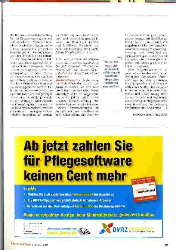 Vorschauseite 2: „Selbstverwaltung der Pflegeberufe ist ein Muss