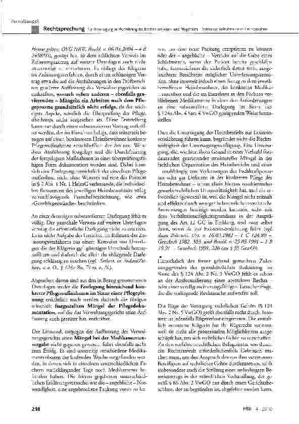 Vorschauseite 5: Zur Untersagung der Fortführung des Betriebs des Alten und Pflegeheims - Verbot der Aufnahme neuer Heimbewohner