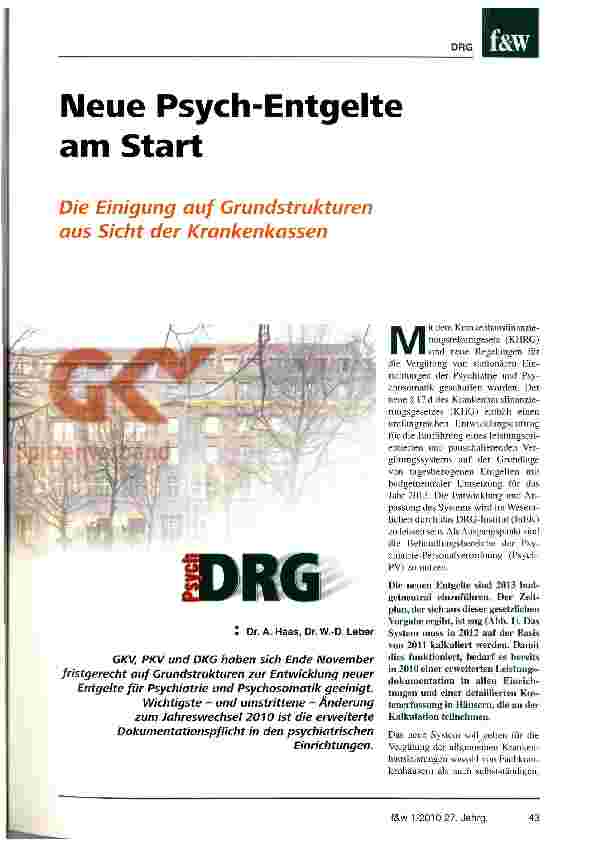 Vorschauseite 1: Neue Psych-Entgelte am Start