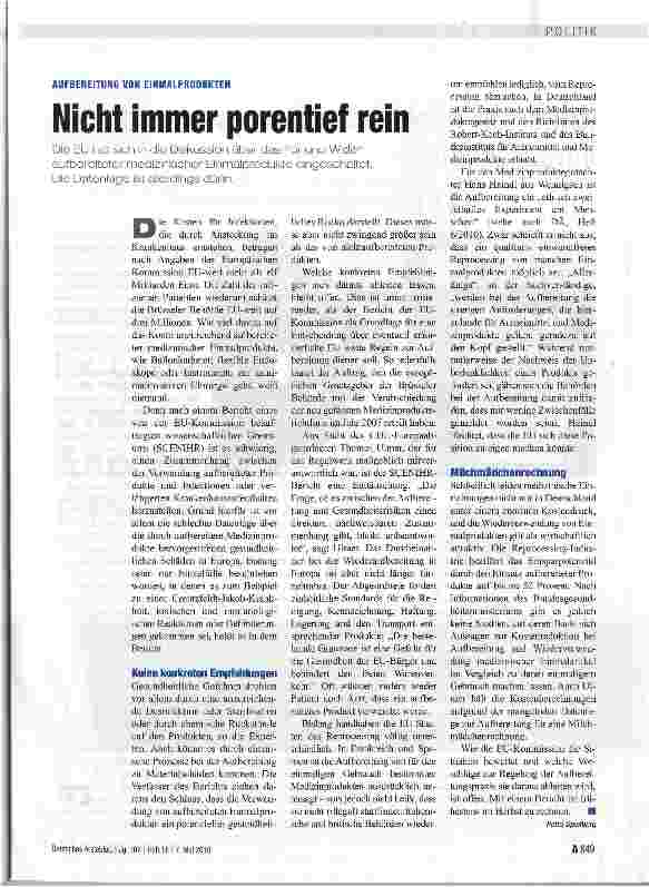 Vorschauseite 1: Nicht immer porentief rein