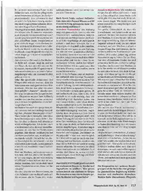 Vorschauseite 2: Palliative Care - Bedürfnisse der Patienten und der Pflegekräfte:„Die Sterbenden spüren ganz genau, ob wir authentisch sind