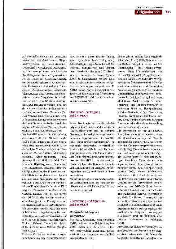 Vorschauseite 3: Die Übertragung des Belgischen Nursing Minimum Data Set II (B-NMDS II) auf bundesdeutsche Krankenhäuser. Ergebnisse der ersten Untersuchungsphase zum Übersetzungsund Adaptionsproz…