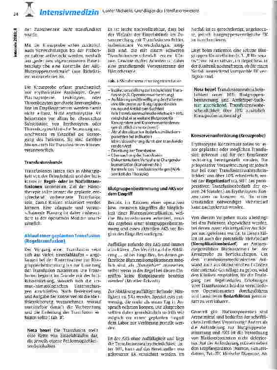 Vorschauseite 4: Grundlagen des Transfusionswesens Allgemeine Transfusionskunde und die Behandlung mit Erythrozytenkonzentraten