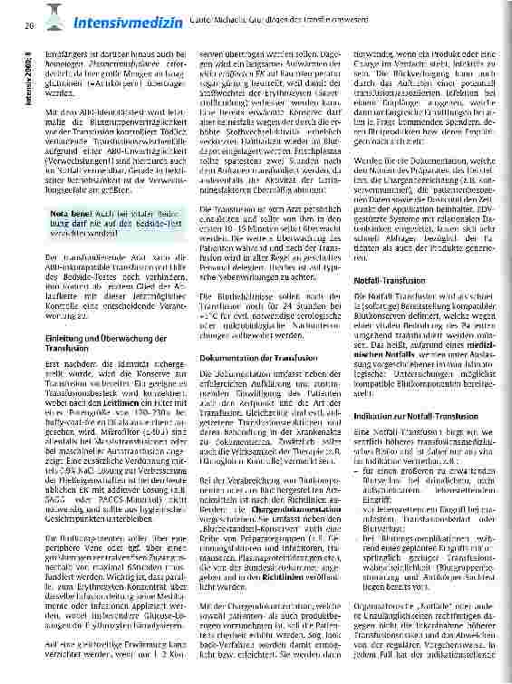 Vorschauseite 6: Grundlagen des Transfusionswesens Allgemeine Transfusionskunde und die Behandlung mit Erythrozytenkonzentraten