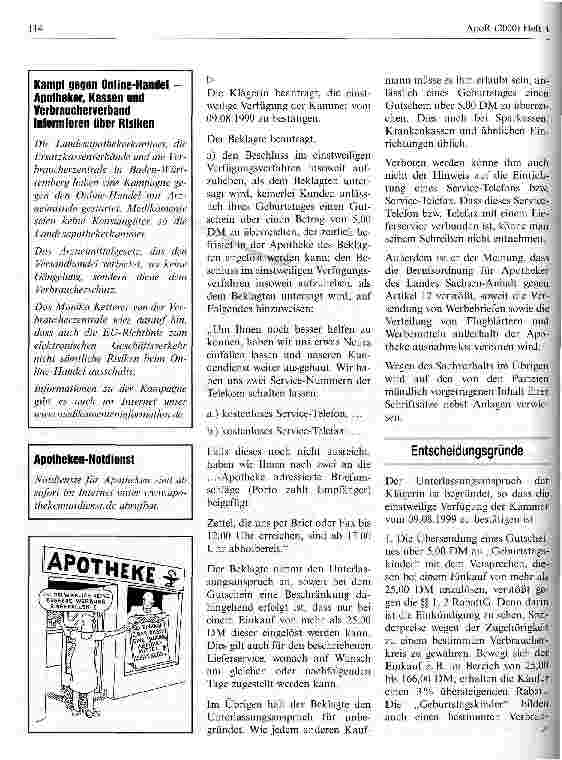 Vorschauseite 3: Versand von Glückwunschkarten und Werbebriefen an Apothekenkunden