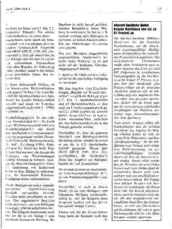 Vorschauseite 4: Versand von Glückwunschkarten und Werbebriefen an Apothekenkunden