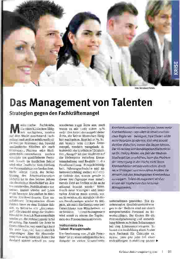 Vorschauseite 1: Das Management von Talenten
