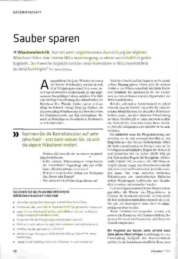 Vorschauseite 1: Sauber sparen