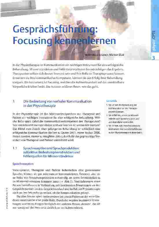Vorschauseite 1: Gesprächsführung: Focusing kennenlernen