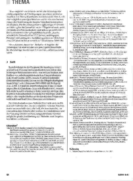 Vorschauseite 6: Prognosen zum künftigen Personalbedarf und -angebot im Gesundheitswesen