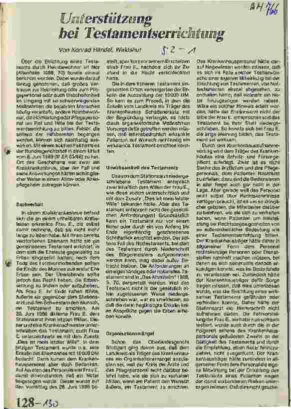 Vorschauseite 1: Unterstützung bei Testamentserrichtung