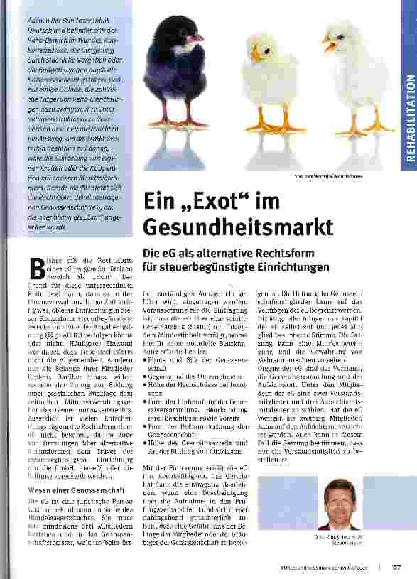 Vorschauseite 1: Ein „Exot im Gesundheitsmarkt