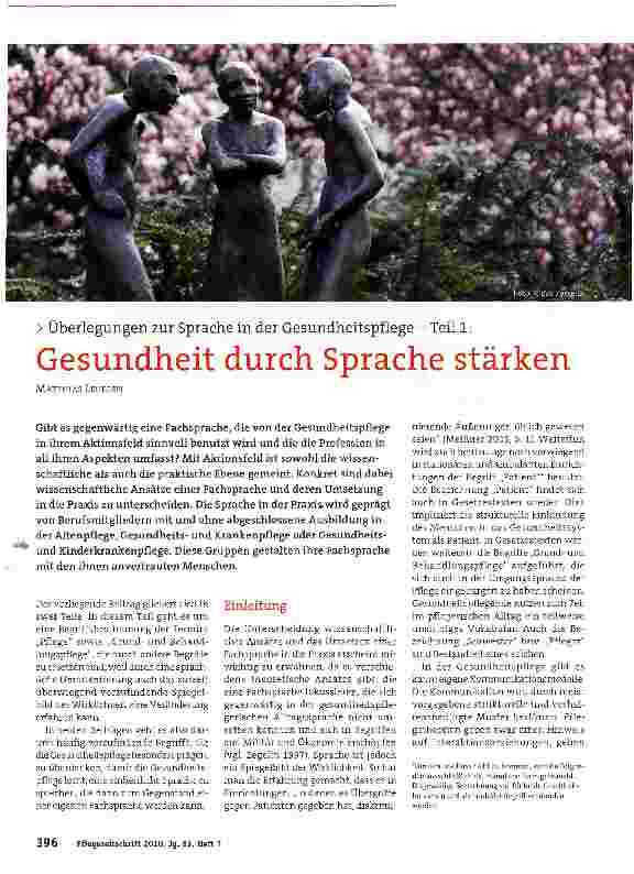 Vorschauseite 1: Gesundheit durch Sprache stärken