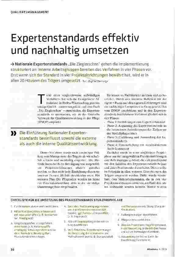Vorschauseite 1: Expertenstandards effektiv und nachhaltig umsetzen