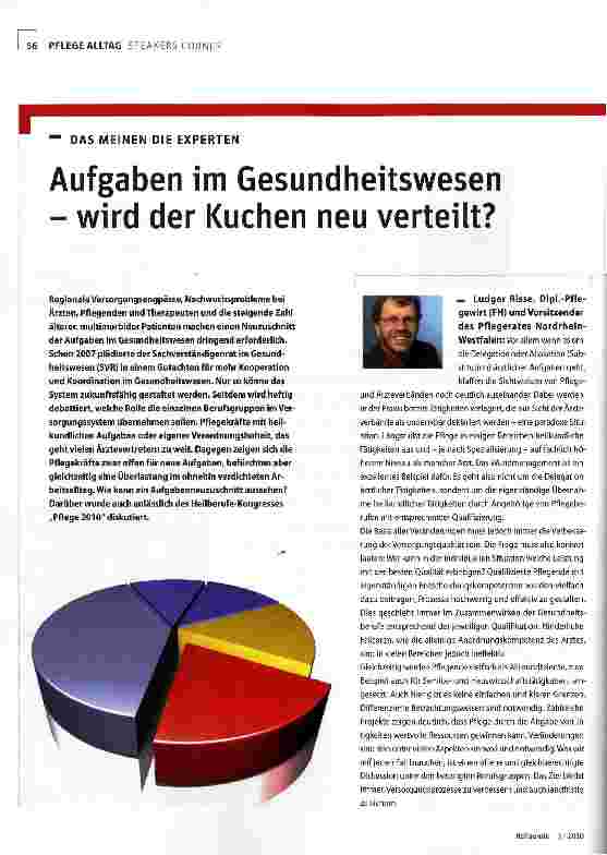 Vorschauseite 1: Aufgaben im Gesundheitswesen - wird der Kuchen neu verteilt?