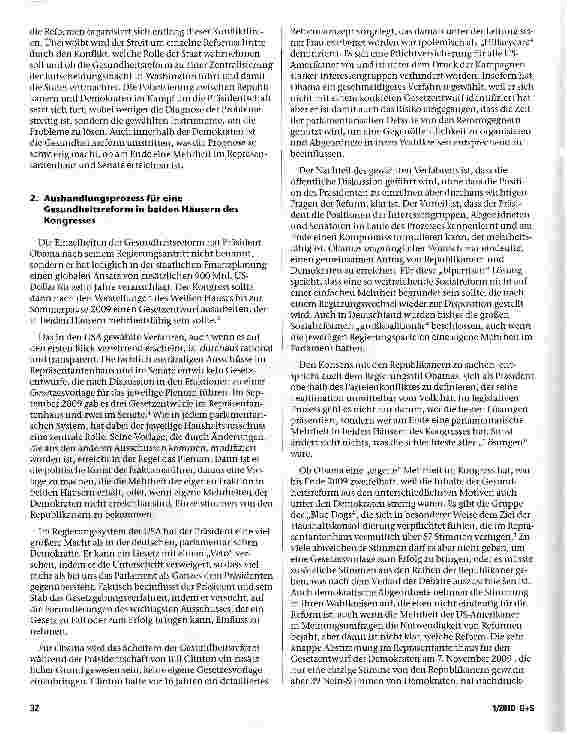 Vorschauseite 2: Gesundheitsreform in den USA auf der Zielgeraden:Vom Privileg zum Rechtsanspruch