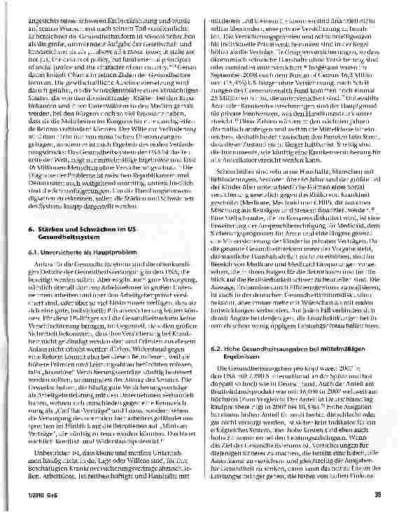 Vorschauseite 5: Gesundheitsreform in den USA auf der Zielgeraden:Vom Privileg zum Rechtsanspruch