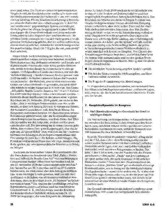 Vorschauseite 6: Gesundheitsreform in den USA auf der Zielgeraden:Vom Privileg zum Rechtsanspruch