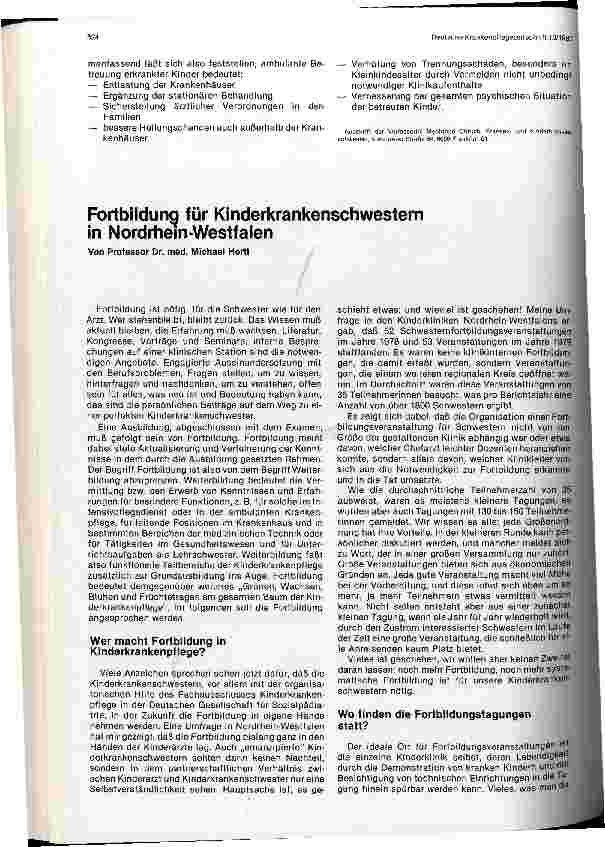 Vorschauseite 5: Mobile Kinderkrankenpflege — eine neue Einrichtung in Frankfurt/M.