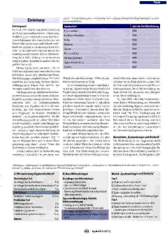 Vorschauseite 2: Einsatz der Zeitschrift Hygiene & Medizin in der Weiterbildung zur Hygienefachkraft