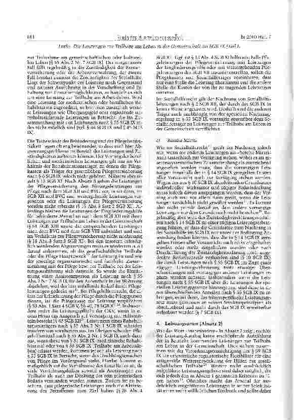 Vorschauseite 4: Die Leistungen zur Teilhabe am Leben in der Gemeinschaft im SGB IX (Teil I)