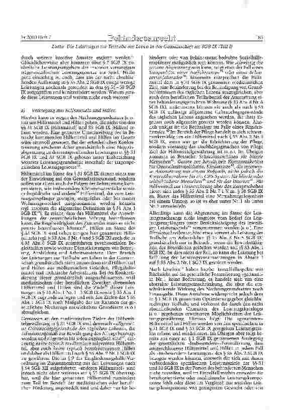Vorschauseite 5: Die Leistungen zur Teilhabe am Leben in der Gemeinschaft im SGB IX (Teil I)