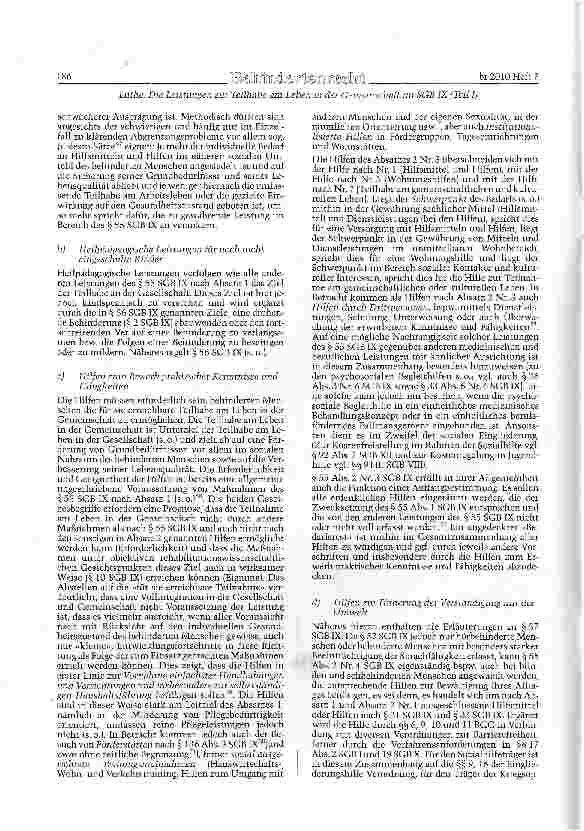 Vorschauseite 6: Die Leistungen zur Teilhabe am Leben in der Gemeinschaft im SGB IX (Teil I)