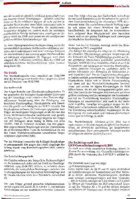 Vorschauseite 2: Ungleichbehandlung von Leistungserbringern der häuslichen Krankenpflege