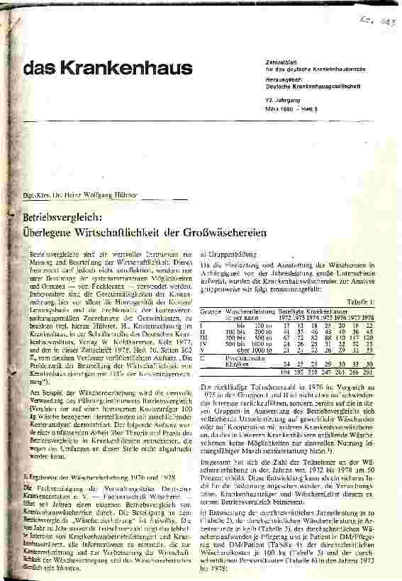 Vorschauseite 1: Betriebsvergleich - Überlegene Wirtschaftlichkeit der Großwäschereien