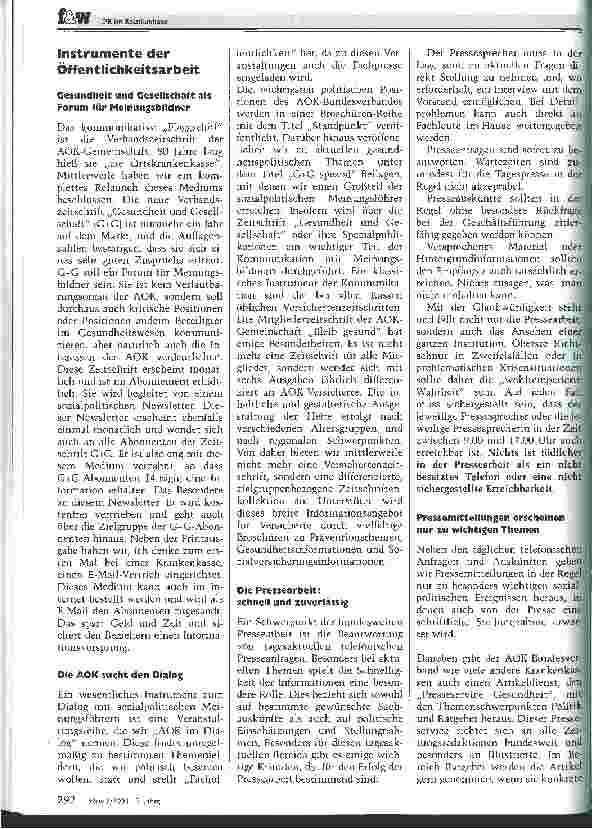 Vorschauseite 2: Die AOK-Gemeinschaft bedient alle Zielgruppen maßgeschneidert PR im Krankenhaus