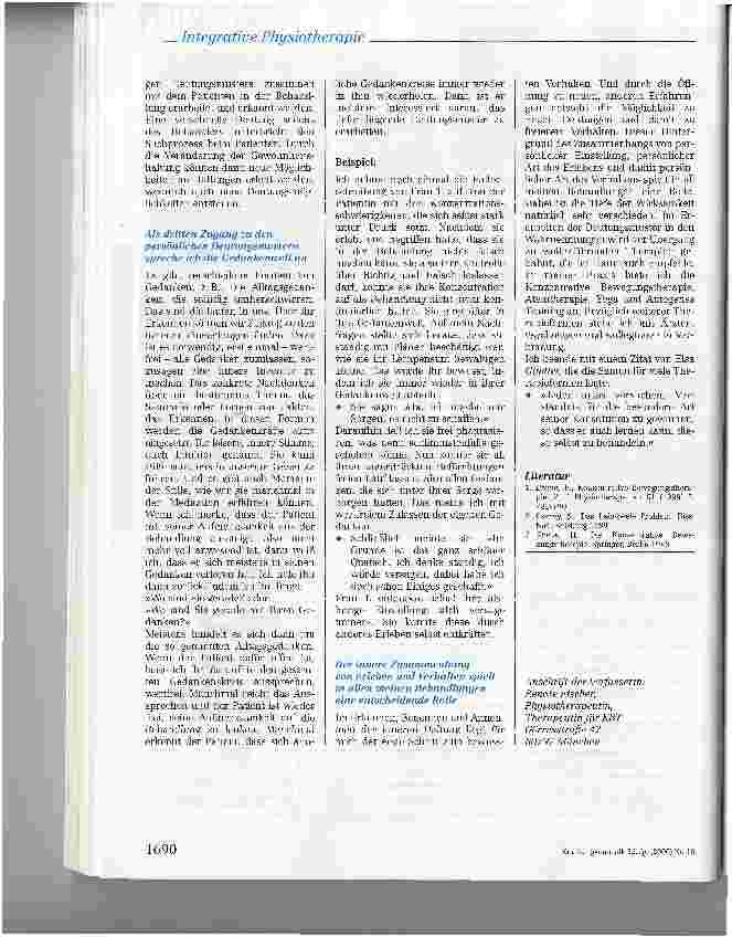 Vorschauseite 6: Integration von Erleben und Verhaltenin die Physiotherapie* - Beispiele aus der Praxis
