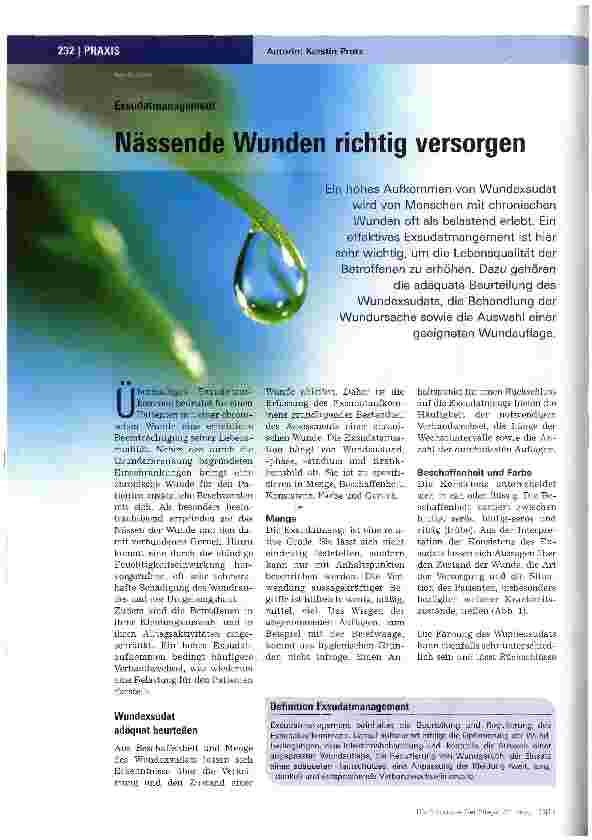 Vorschauseite 1: Nässende Wunden richtig versorgen