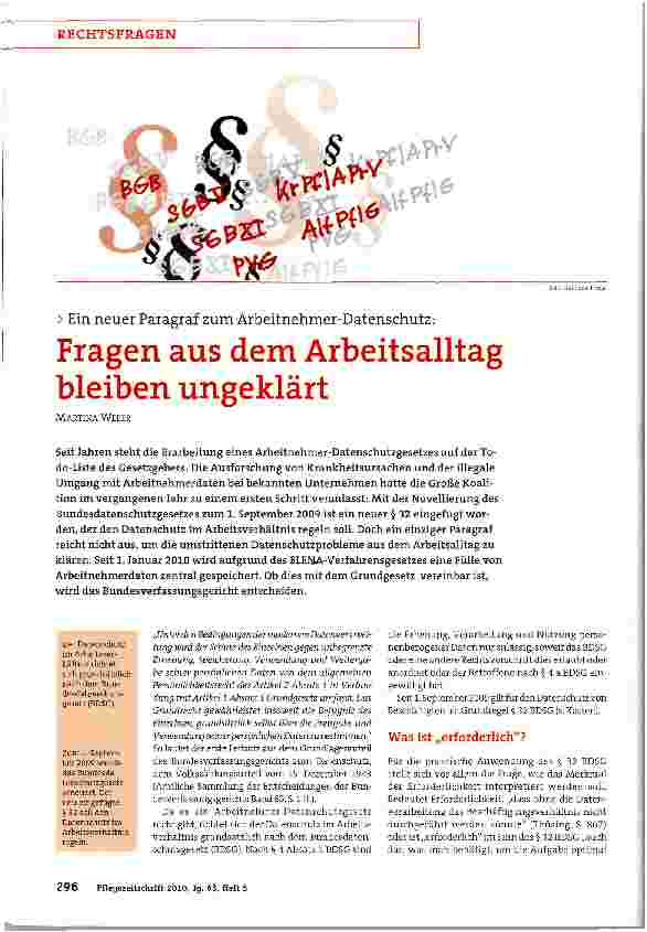 Vorschauseite 1: Fragen aus dem Arbeitsalltag bleiben ungeklärt