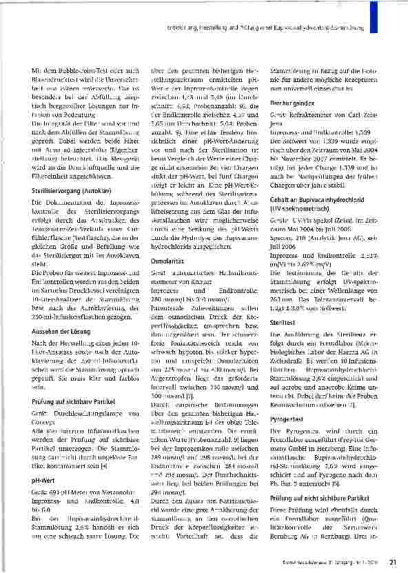 Vorschauseite 6: Bupivacainhydrochlorid-Stammlösung 2,6 % zur Anwendung in der Schmerztherapie