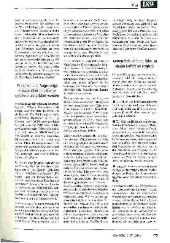 Vorschauseite 2: Maximal 30 Prozent der Infektionen sind vermeidbar