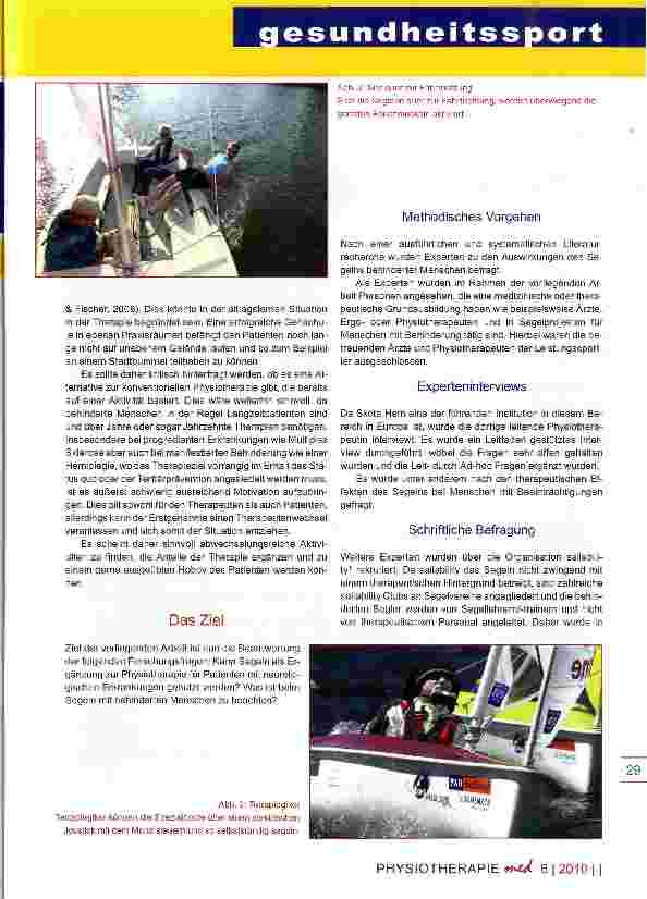 Vorschauseite 2: Therapeutisches Segeln mit körperlich behinderten Menschen