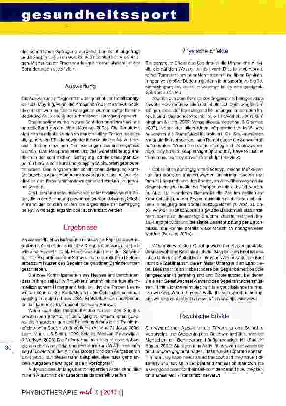 Vorschauseite 3: Therapeutisches Segeln mit körperlich behinderten Menschen