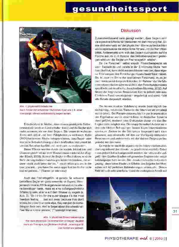 Vorschauseite 4: Therapeutisches Segeln mit körperlich behinderten Menschen
