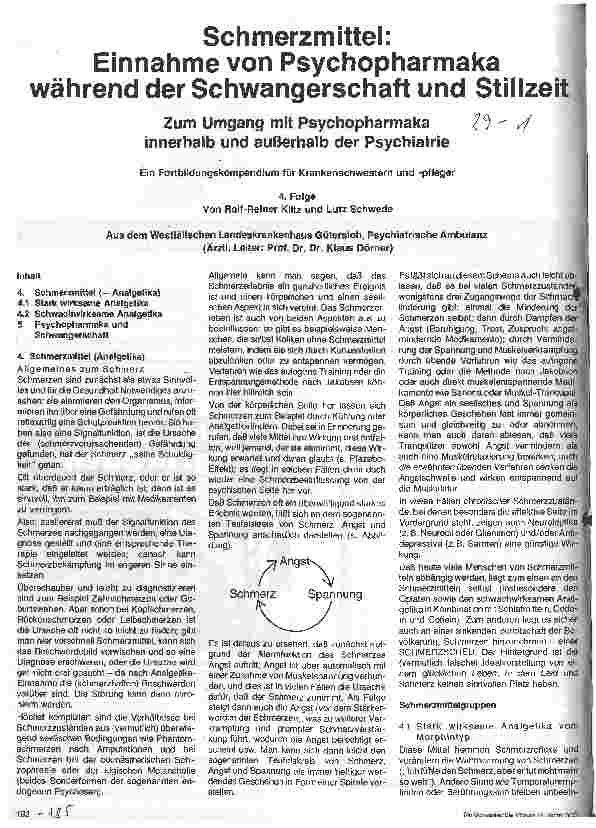Vorschauseite 1: Schmerzmittel: Einnahme von Psychopharmaka während der Schwangerschaft und Stillzeit. Zum Umgang mit Psychopharmaka - 4. Folge