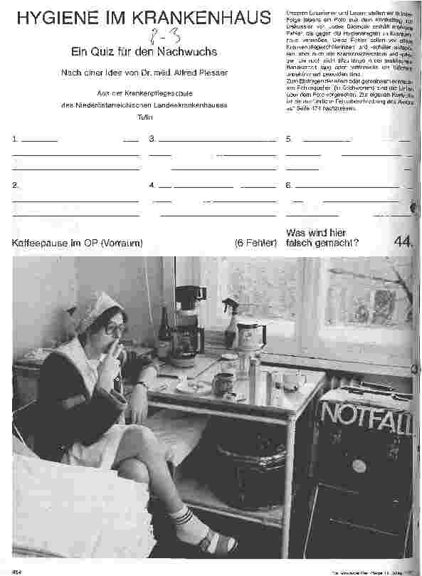 Vorschauseite 1: Hygiene im Krankenhaus Ein Quiz für den Nachwuchs
