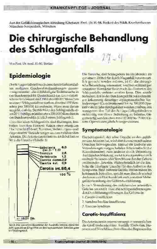 Vorschauseite 1: Die chirurgische Behandlung des Schlaganfalls