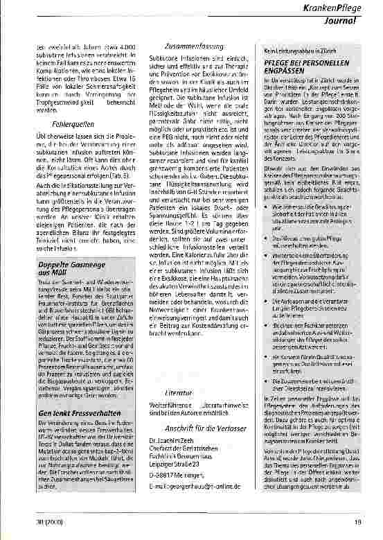 Vorschauseite 4: Subkutane Infusion zur Flüssigkeitszufuhr in der Geriatrie