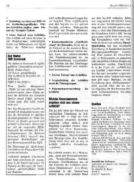 Vorschauseite 6: Leitbild für das Krankenhaus